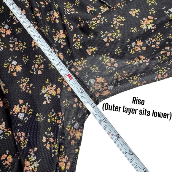 Pretty Garbage floral sheer overlay flowy pant womens m - Picture 13 of 14